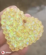 Bling On® Resin Golden Heart Pendant Handmade Sparkle for Romantic Souls Gen Z 4 • Bling On- Bling On® Resin Golden Heart Pendant – Handmade Sparkle for Romantic Souls & Gen Z (4)