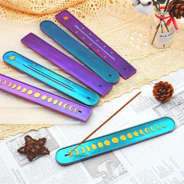 Bling On® Resin Incense Stick Holder – Handmade Moon Magic for Spiritual Spaces