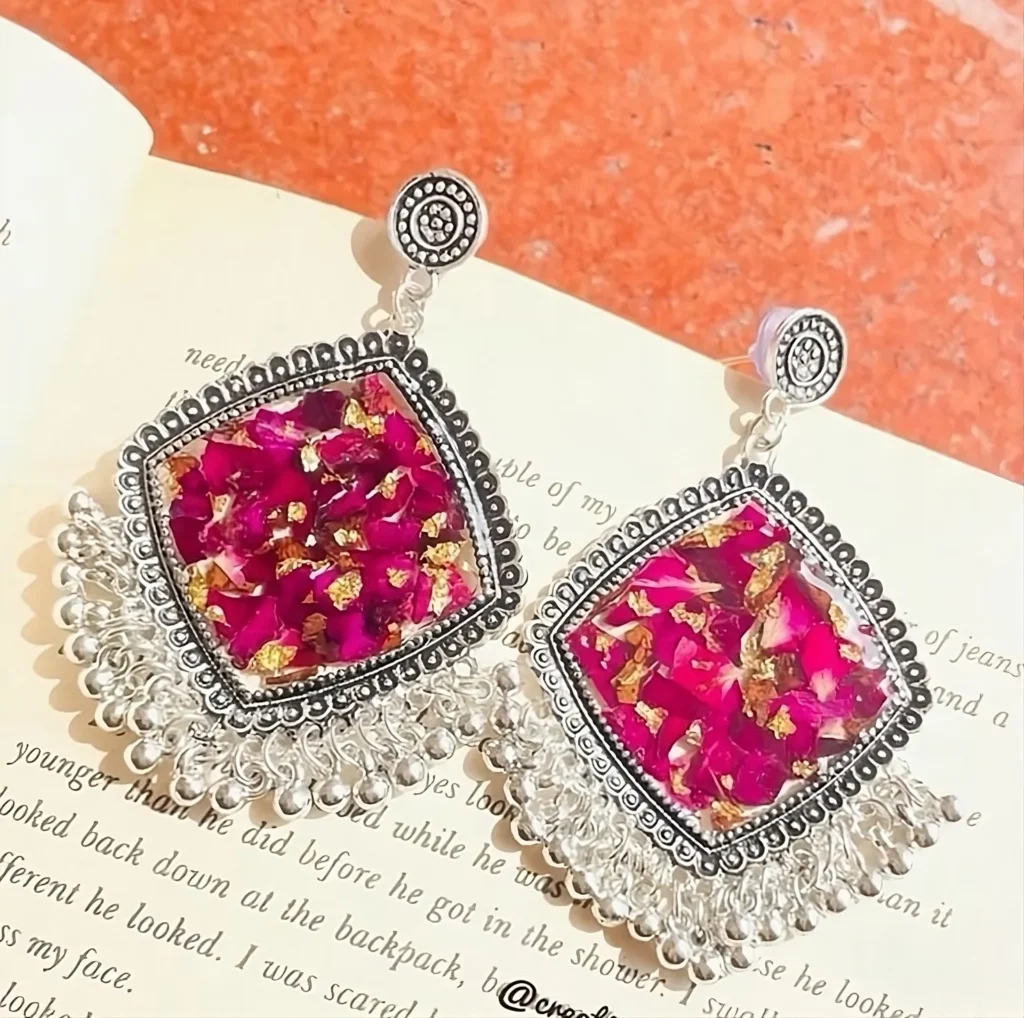 Bling On® Resin Jhumka for Wedding – Real Petal Handmade Elegance ✨