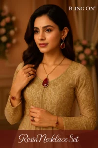 Bling On® Resin Necklace Set Real Rose Gold Foil Elegance instagram