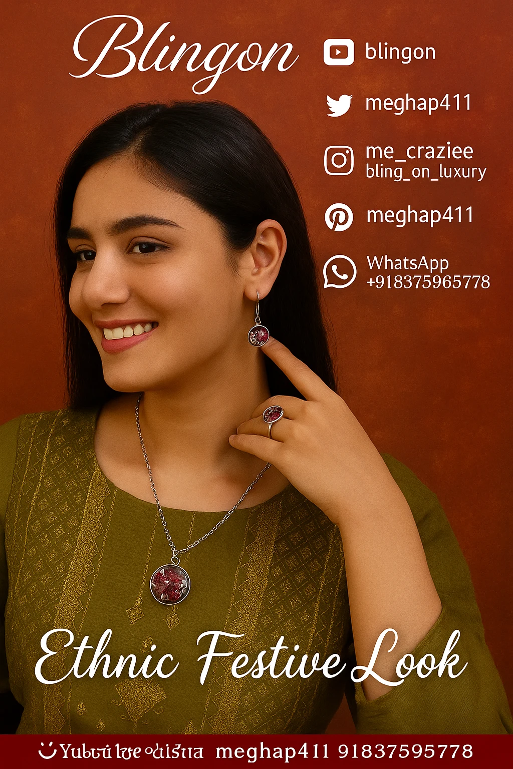 Bling On® Real Rose Resin Jewelry Set – India No.1 Handmade Jewellery ...