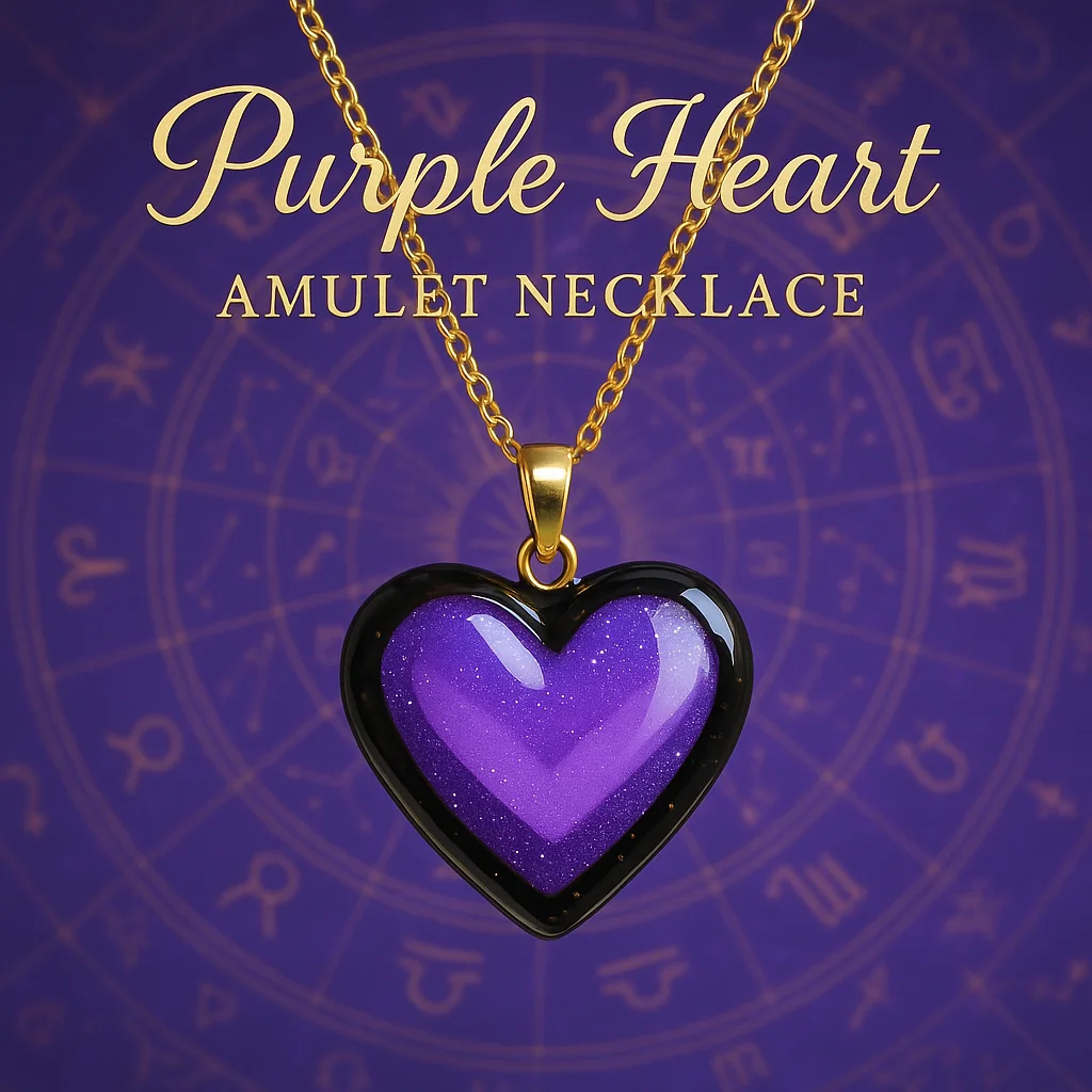 Resin Purple Heart Amulet Necklace – For Dreamers, Lovers & Free Spirits 🌌 instagram