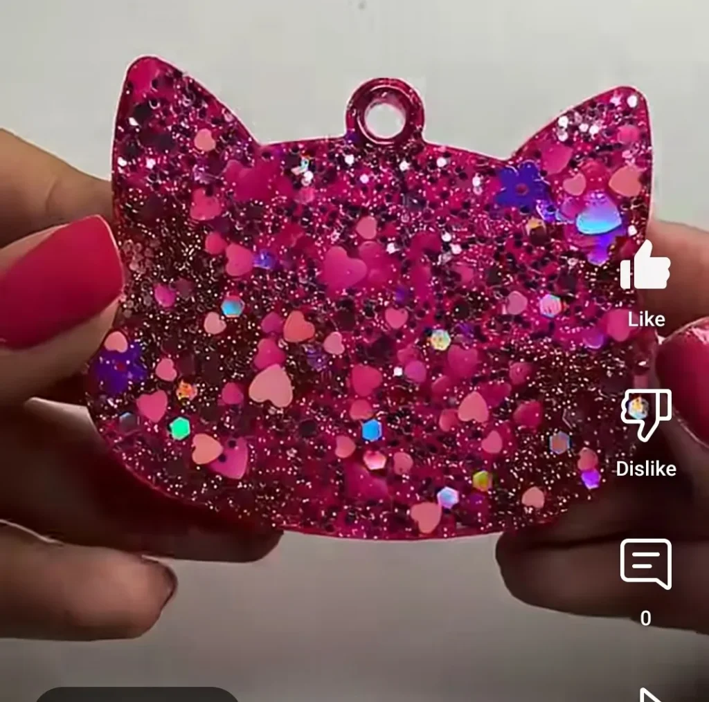 Resin-Cat-Shape-Glittery-Heart-Bag-Tag--Custom-Pet-Name-Jewelry-Gen-Z-Fashion