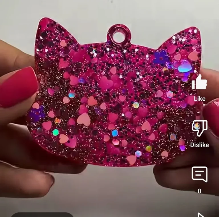 Resin-Cat-Shape-Glittery-Heart-Bag-Tag--Custom-Pet-Name-Jewelry-Gen-Z-Fashion