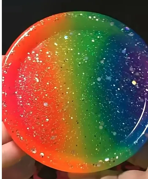 Resin Coaster Candy Rainbow – Vibrant Home Decor for Gen Z & Trend Lovers  (3)