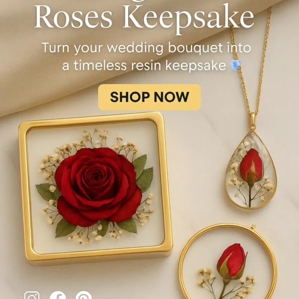 Wedding Preserve Roses | Luxury Handmade Resin Keepsake Service ✨ Handmade in India | Customizable Bridal & Anniversary Gifts