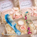 Handmade Floral Resin Hair Comb with Handle – Pink Blossom & Gold Flake Wedding, Valentine & Luxury Gift Edition  set of 02