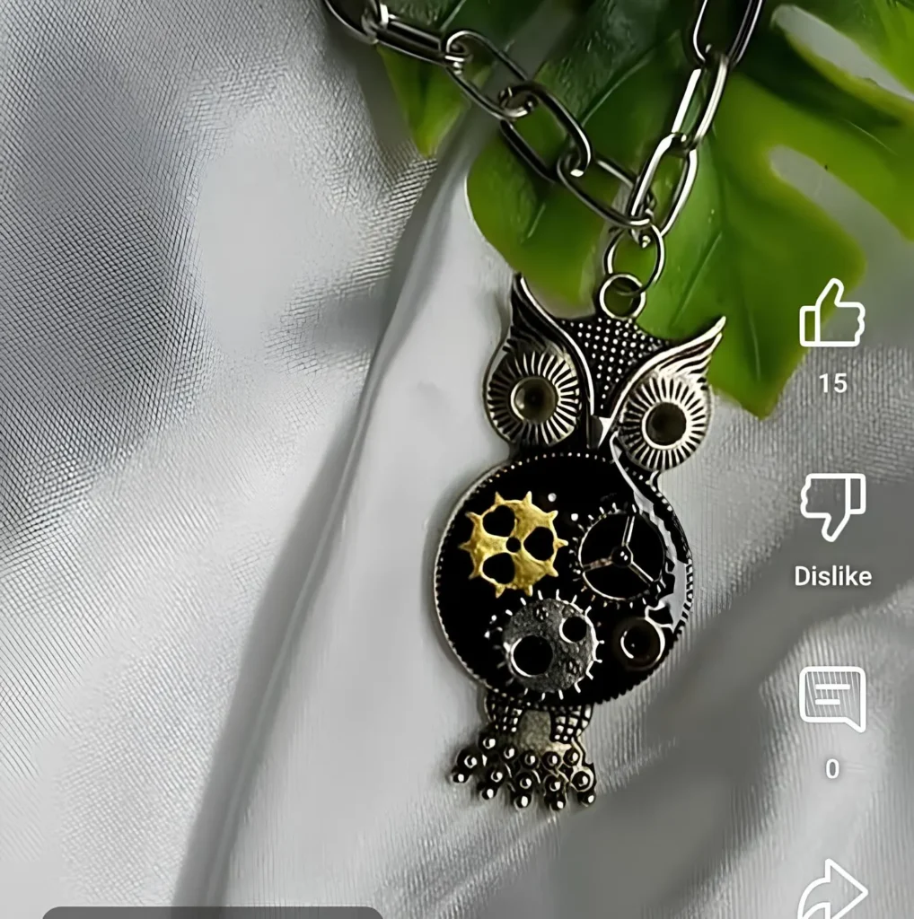 Resin-Oxide-Jewelry-Customized-Owl-Pendant--Luxury-Handmade-Jewellery-