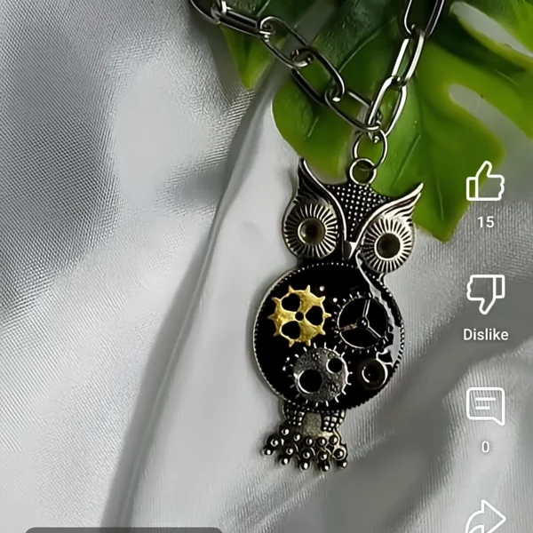 Resin-Oxide-Jewelry-Customized-Owl-Pendant--Luxury-Handmade-Jewellery-