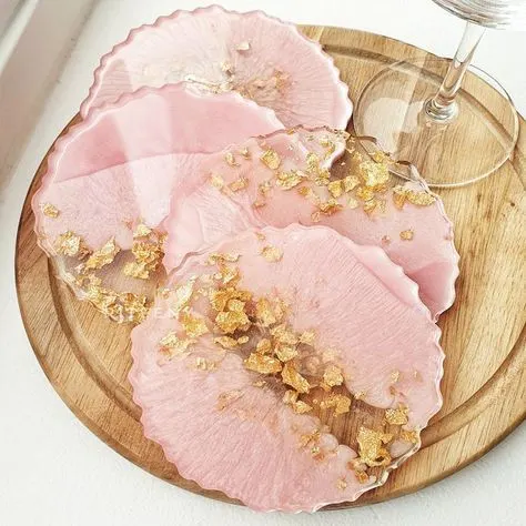 Resin Pink Floral Coaster – Luxury Handmade Magic for Special Moments (2)