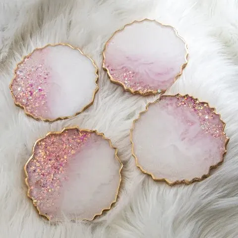 Resin Pink Floral Coaster – Luxury Handmade Magic for Special Moments (2)