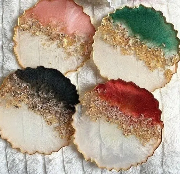 Resin Pink Floral Coaster – Luxury Handmade Magic for Special Moments (2)