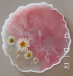 Resin Pink Floral Coaster Luxury Handmade Magic for Special Moments 💖✨ 2 • Bling On- Resin-Pink-Floral-Coaster--Luxury-Handmade-Magic-for-Special-Moments-💖
