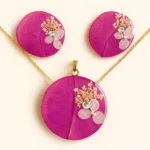 Resin Real Flower Earrings Bright Pink Bougainvillea Luxur • Bling On-