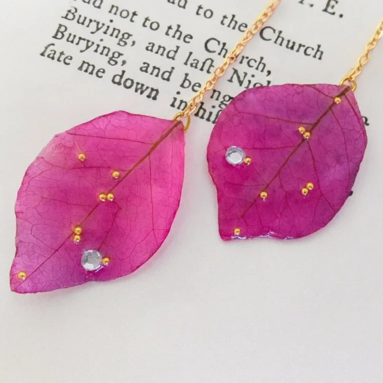 Resin Real Flower Earrings – Bright Pink Bougainvillea Luxury Edition by Bling On® ✨ (6)