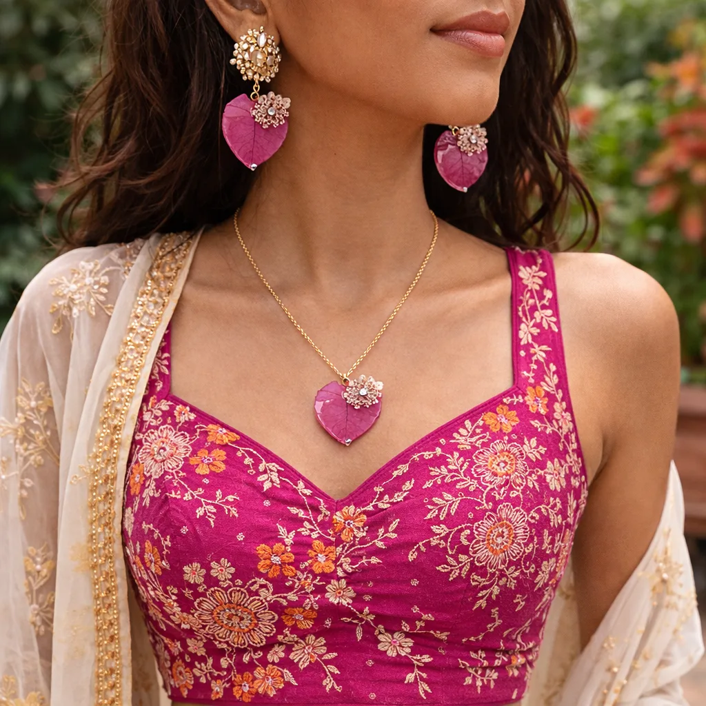 🌸 Resin Real Flower Pendant – Bright Pink Bougainvillea Luxury Edition ...