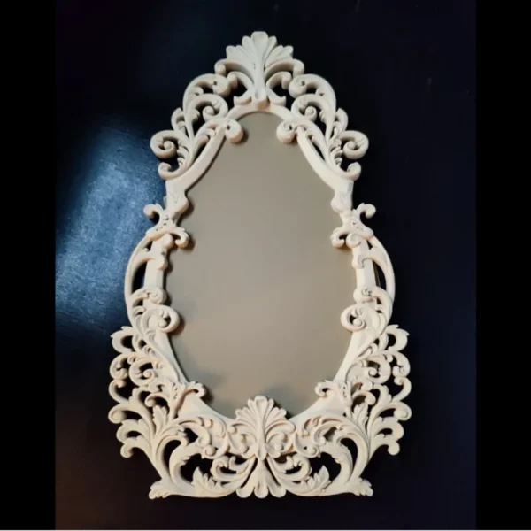 Handmade Luxury Decorative Picture Frame V – BL PLA White Trending Resin Jewelry Display Indian Home Decor Gen Z & Millennials Gold, Sexy Jewelry Backdrop Eco-Friendly Skill India By Bling On®