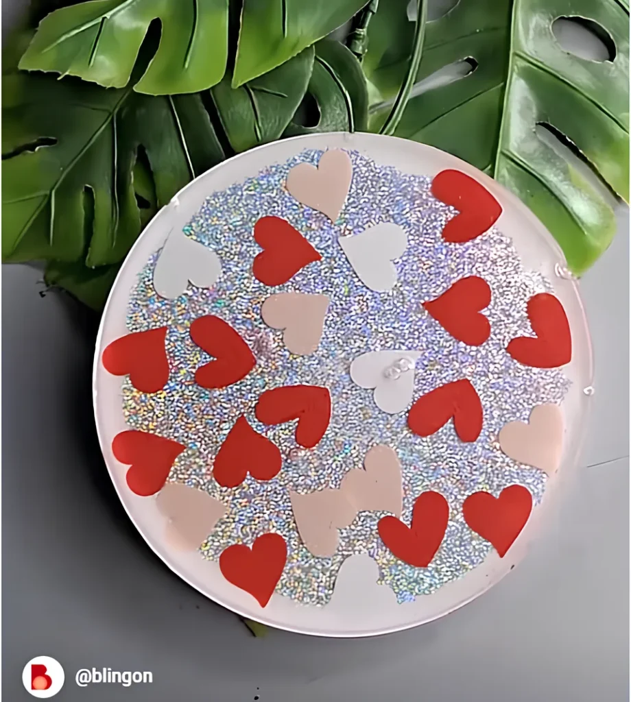 Heart Luxe Valentine Coaster – Handmade Luxury Resin Gift for Gen Z & Millennials ✨ Set of 02 (1)