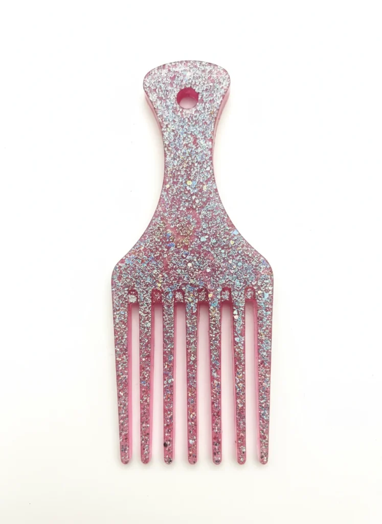 Sparkling Handmade Resin Glitter Comb – Luxury Hair Accessory for Indian Girls, Millennials & Gen Z  (1)