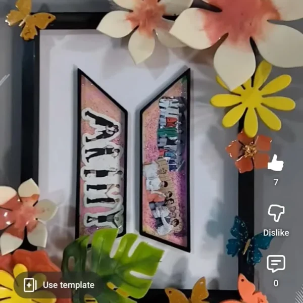 BTS 3D Resin Photo Frame 💜 Handmade ARMY Keepsake with Flowers 🌸 & Butterflies 🦋 #BTS #FRAME