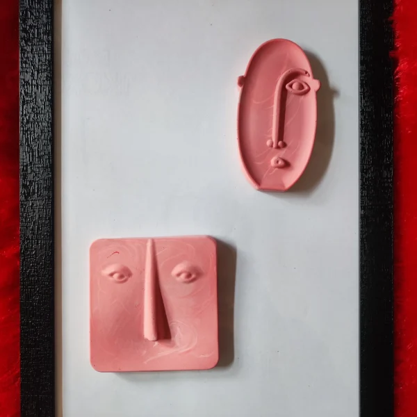 Modern Abstract 3D Face Wall Art Frame Handmade Resin Sculpture Minimalist Luxury Home Décor by Bling On® India 🇮🇳 (1)