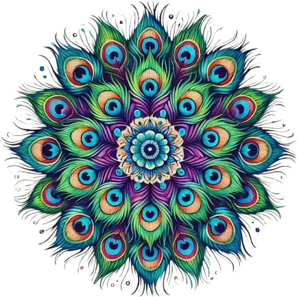 Peacock-Pattern-Printed-Coaster--Resin-Gloss-Finish-Royal-Blue-Teal-Feathers-連✨-Premium-Indian