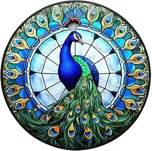 Peacock-Pattern-Printed-Coaster--Resin-Gloss-Finish-Royal-Blue-Teal-Feathers-連✨-Premium-Indian-Peacoc