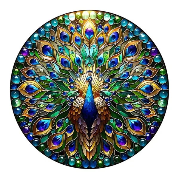 Peacock-Pattern-Printed-Coaster--Resin-Gloss-Finish-Royal-Blue-Teal-Feathers-連✨-Premium-Indian-Peacoc-