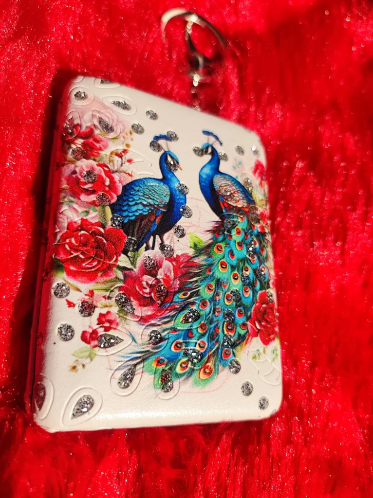 Peacock Couple Designer Keychain with Crystal Stone Work