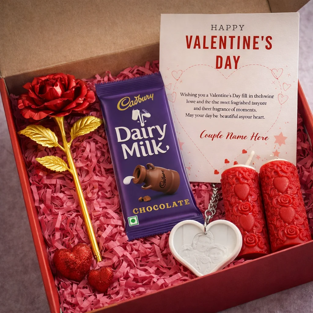 Sweet Start Valentine Gift Box Rose Chocolate Love Card for First-Time Couples • Bling On- Sweet Start Valentine Gift Box – Rose, Chocolate & Love Card for First-Time Couples