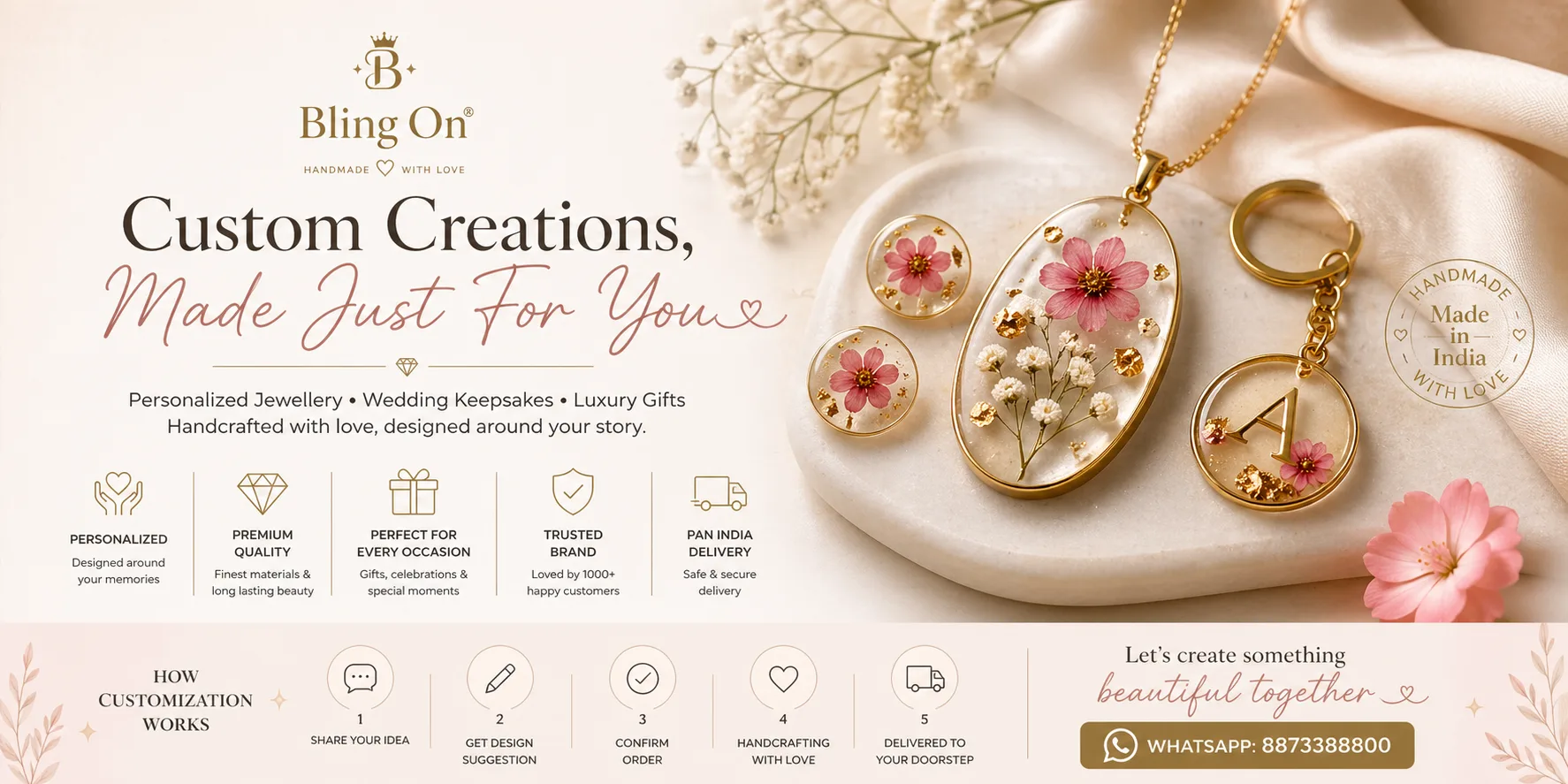 Custom Resin Jewellery & Personalized Gifts India | Bling On ...