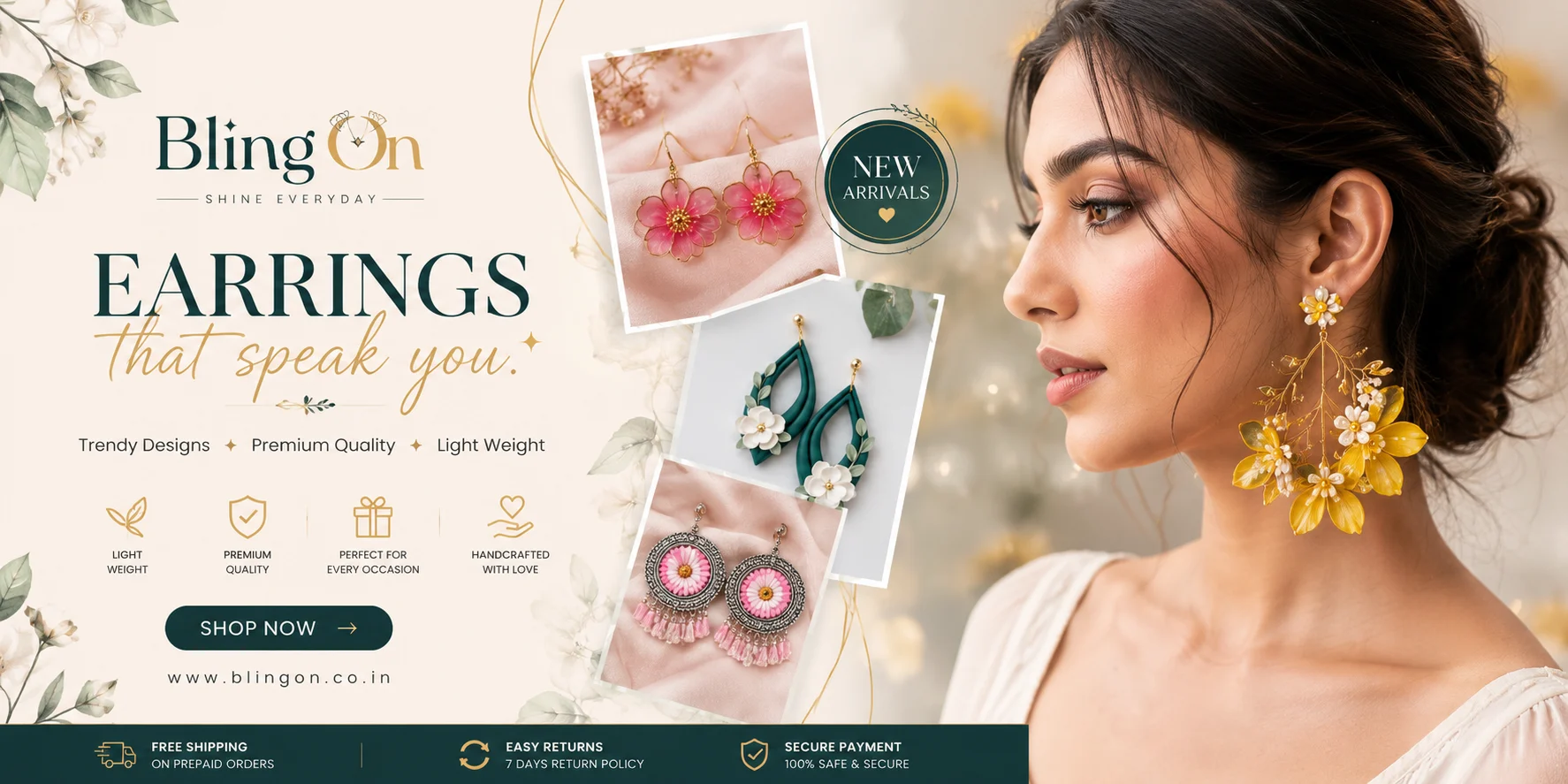 Handmade Earring • Bling On- Handmade Resin & Wedding Jewellery Botique