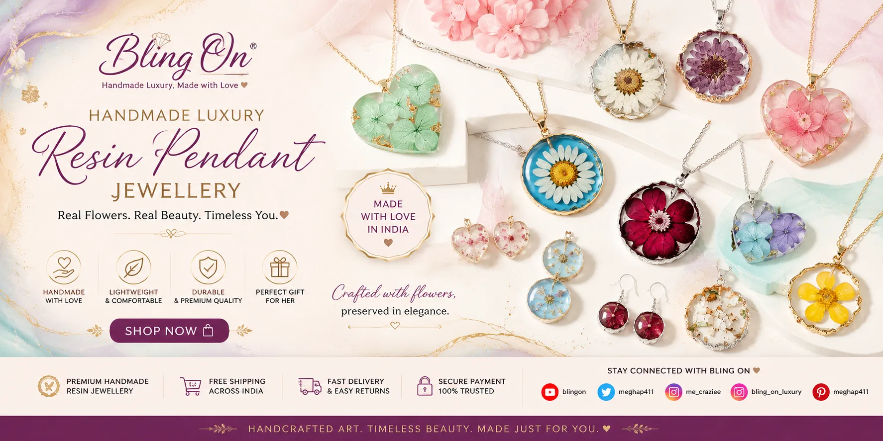 Handmade Resin Pendants • Bling On-