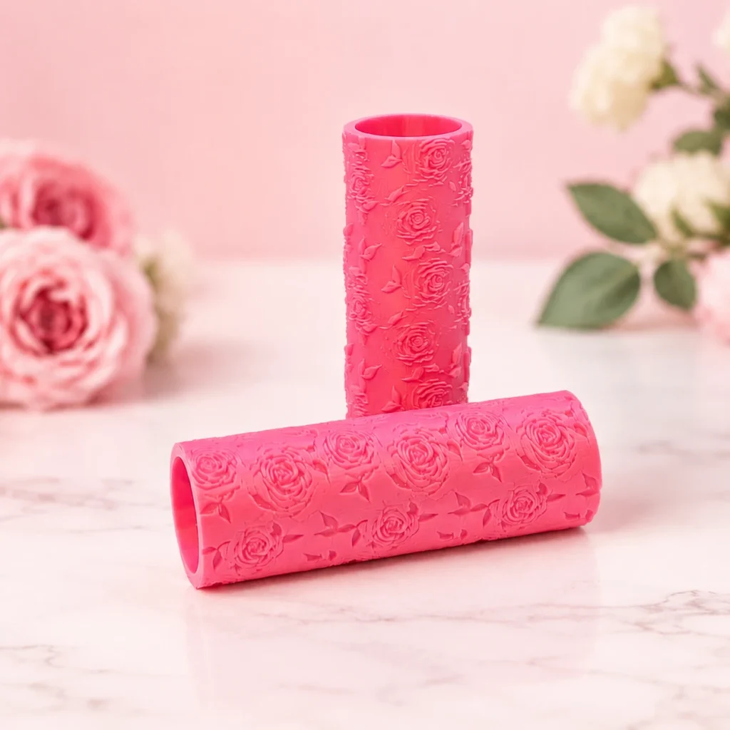 🌹✨ Embossed Small Rose Floral Texture Roller – Polymer Clay & Fondant Tool ✨🌹