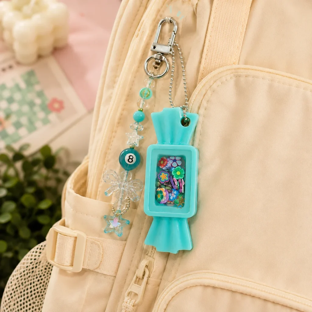 Cute Candy Shaker Keychain and Bag Tag Handmade Resin Kawaii Bag Charm ✨ e1 1
