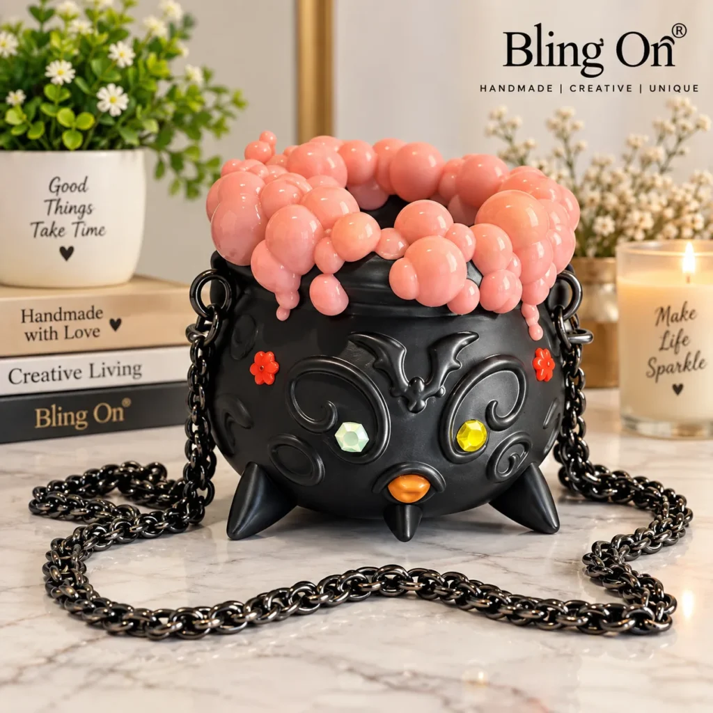3d Printed Bubble Cauldron Trick or Treat Bag  Halloween Witch  Bling On