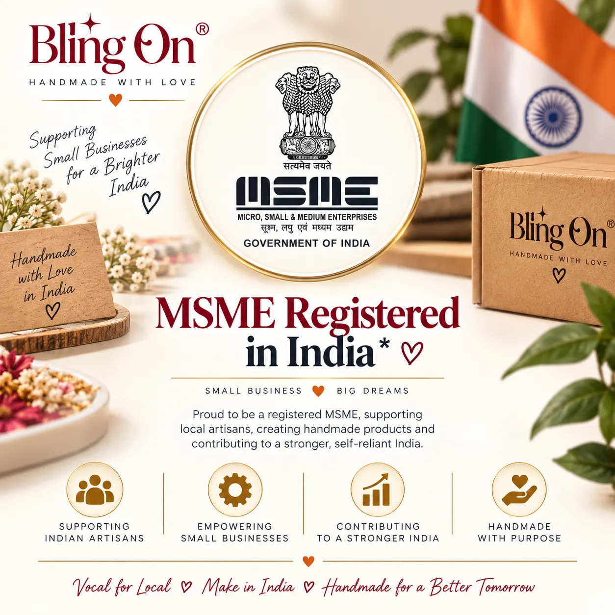 Bling On MSME registered in India badge
