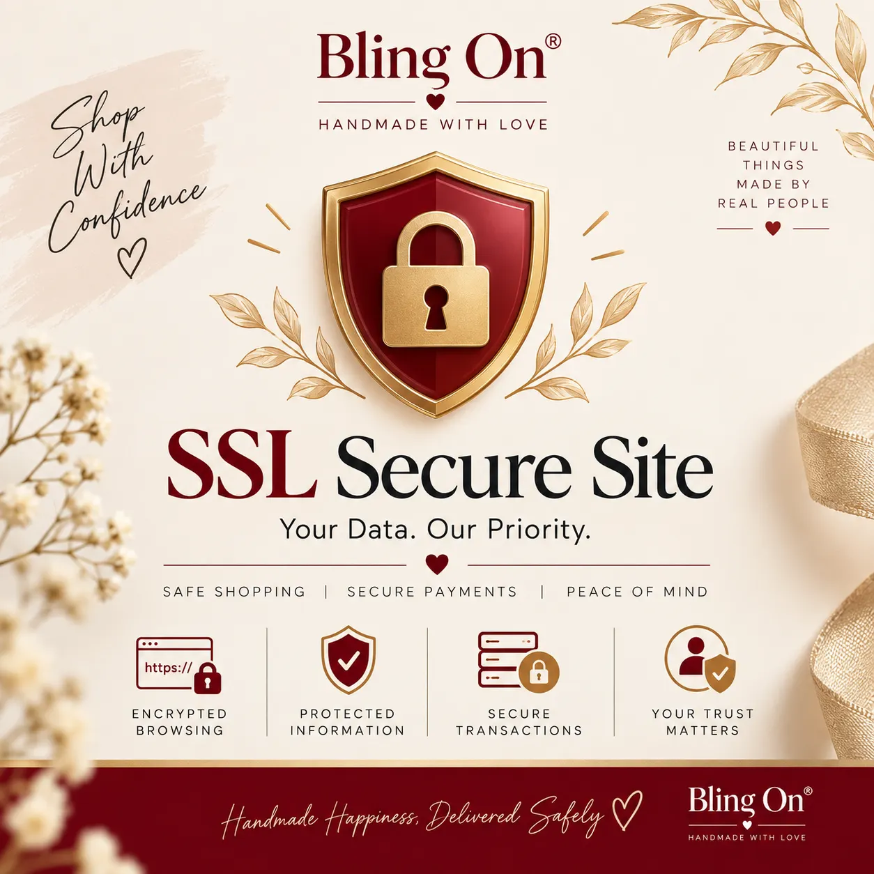 Bling On secure shopping badge