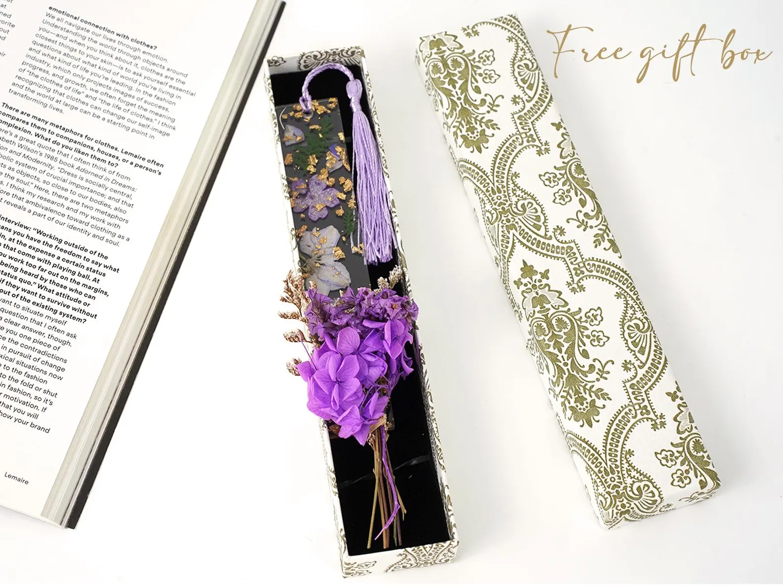 Dried Flower Resin Bookmark Gift Box Handmade Floral Bookmark Bling On Dried Flower Resin Bookmark Gift Box Handmade Floral Bookmark Bling On