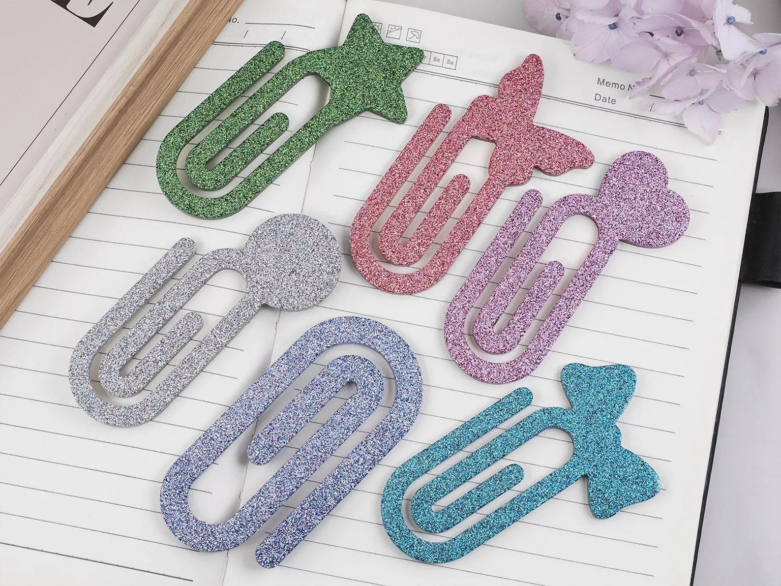 Handmade Glitter Resin Paper Clips Set of 5 Bling on 3 Bling On Handmade Glitter Resin Paper Clips Set of 5 Styled As Bookmarks for Books Journals and Planners Bling On