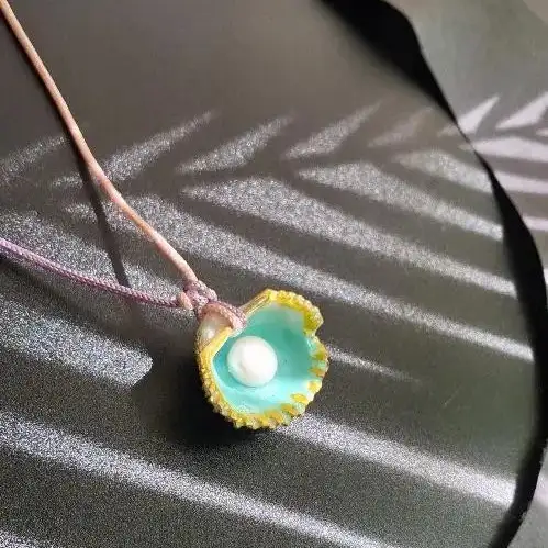 Turquoise Ocean Shell Resin Pendant Necklace Handmade Jewellery by Bling on 2 1 Bling On Bling On