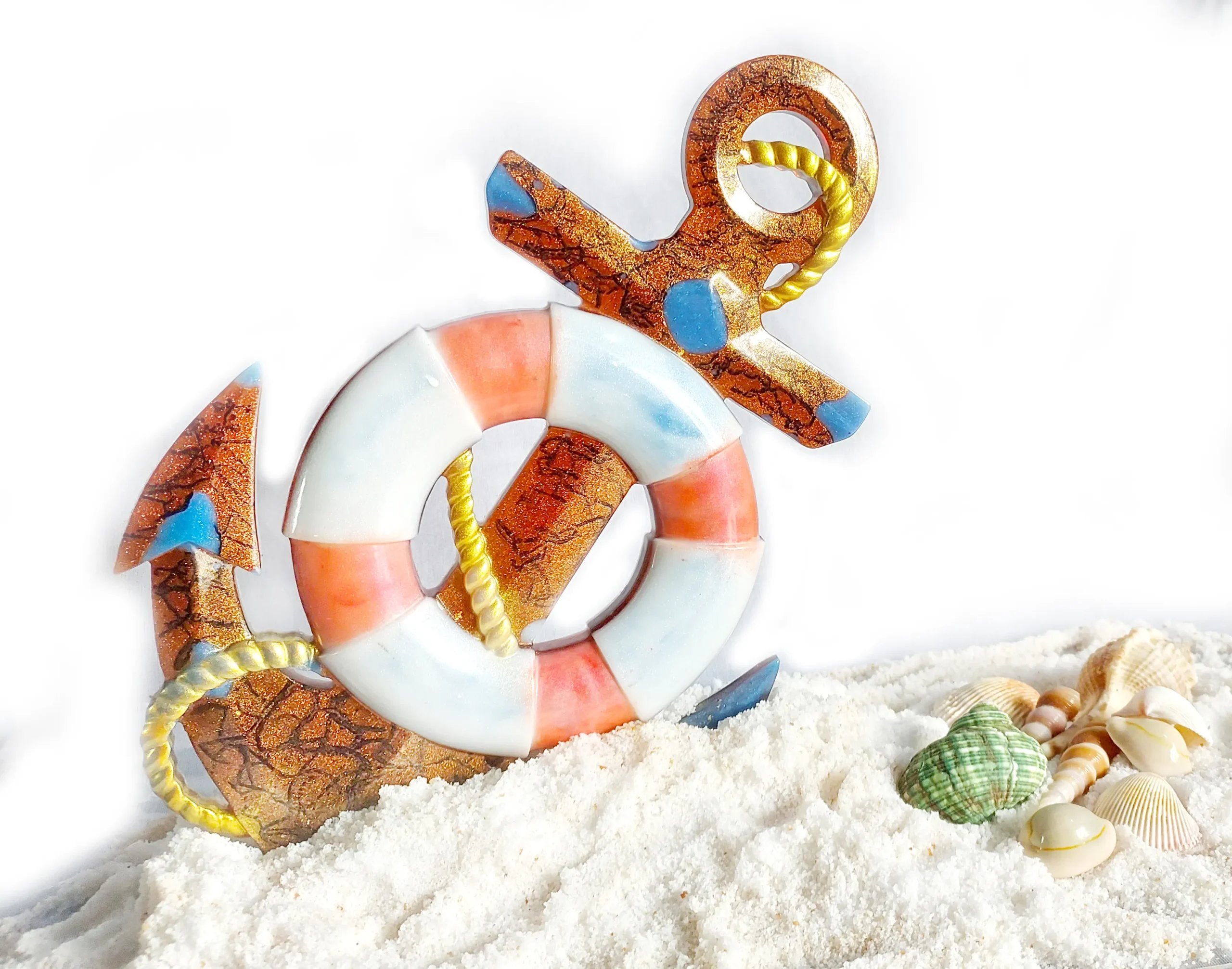 Bling On Luxurious Boat Anchor Wall Decor – A Unique Nautical Resin Art Masterpiece Design (2) • Bling On-