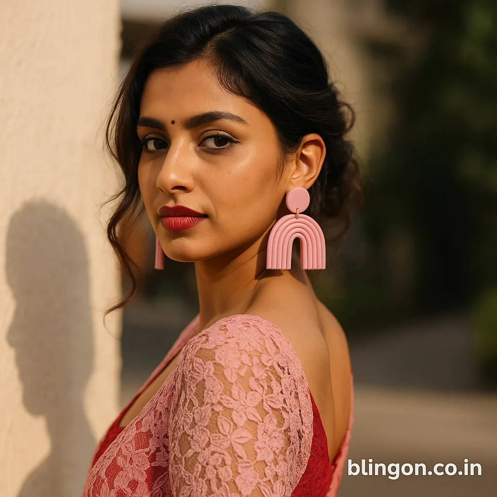 Luxury Bohemia Rainbow Color Geometric Polymer Clay Earrings – Handmade Jewelry from India 🇮🇳 Bling On india most trending models (5)