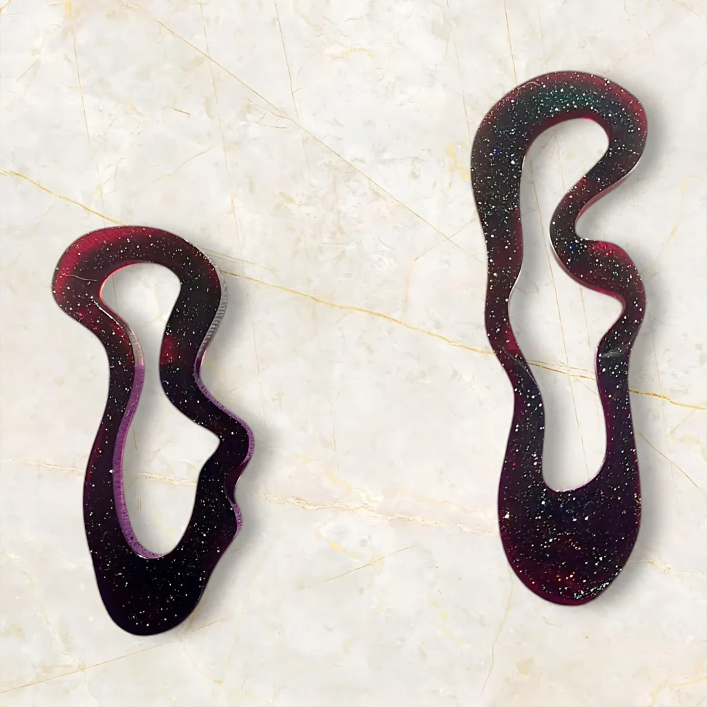Earrings-Ombre-River-Burgundy-Silver-Glitter-Earring facebook whatsapp instagram