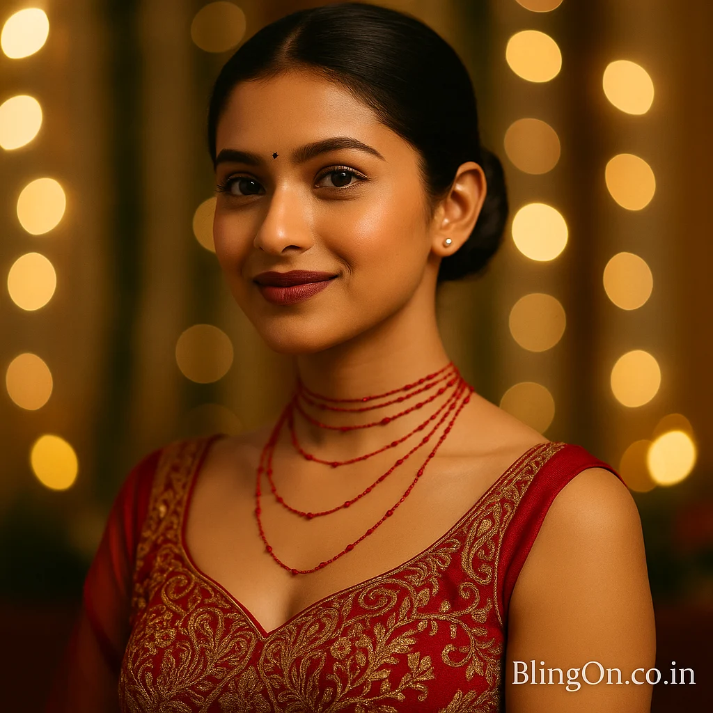 Handmade Red Crystal Droplet Necklace – Statement Jewelry Loved by Gen Z (3)