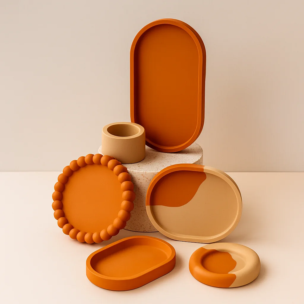 India’s No.1 Handcrafted Jesmonite Tray & Coaster Set – Viral Home Decor for Gifting, Style & R ( (3)