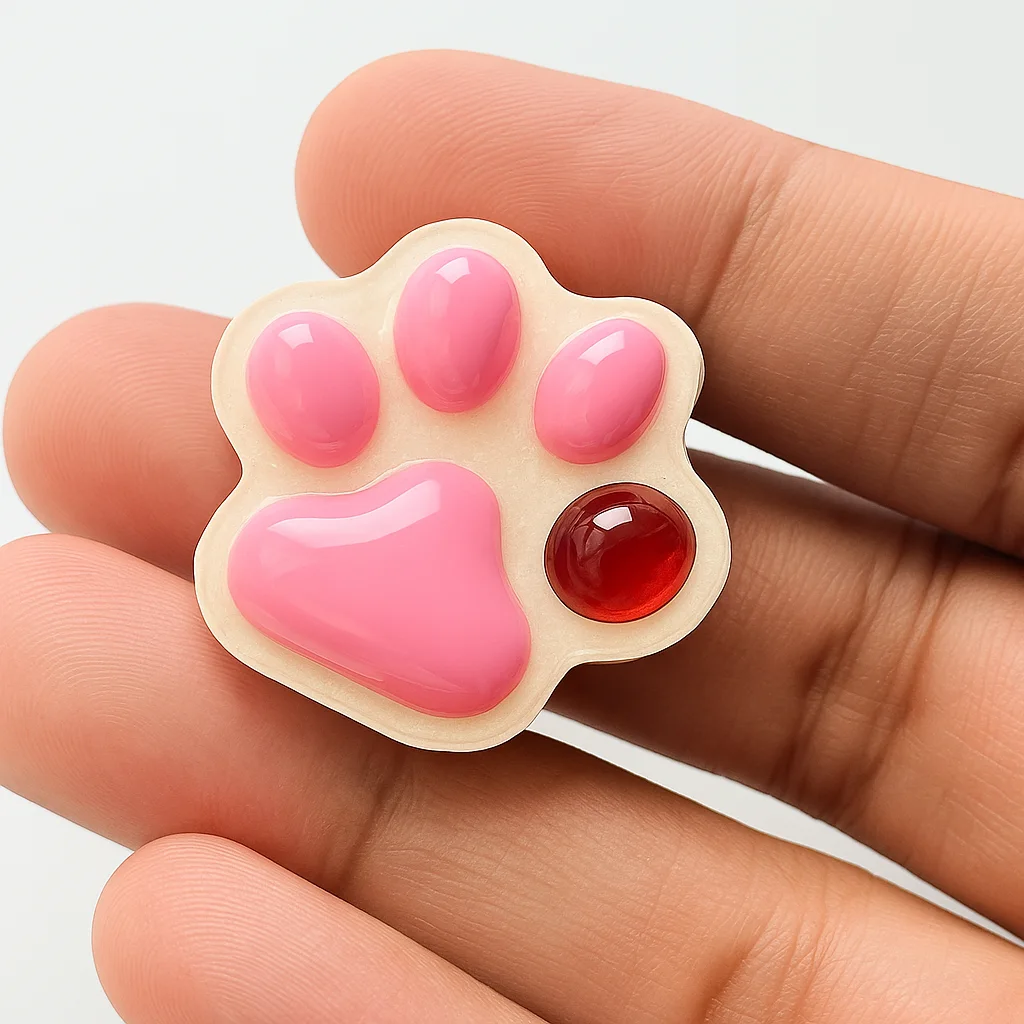 Cat Paw Kawaii Resin Keychain – Handmade Eco-Friendly Anime Macaron Gift (1) (1)