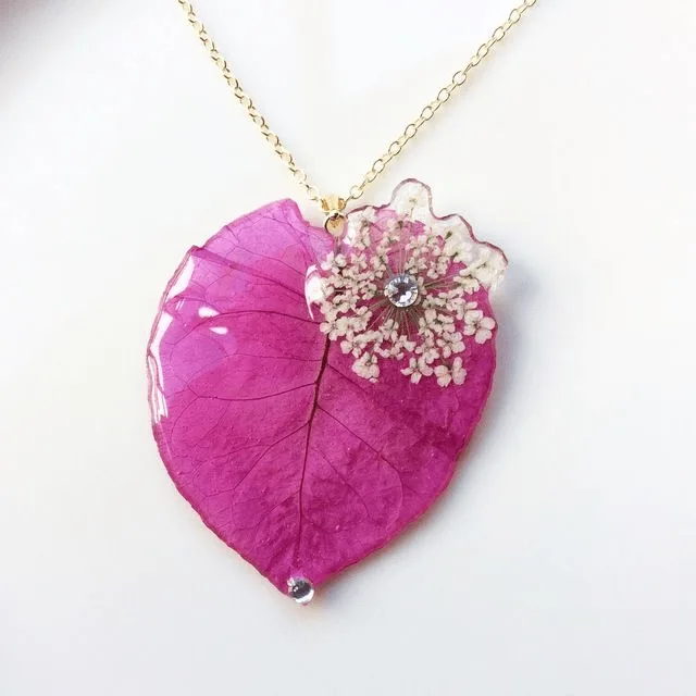 Resin-Real-Flower-Pendant--Bright-Pink-Bougainvillea-Luxury-Edition-by