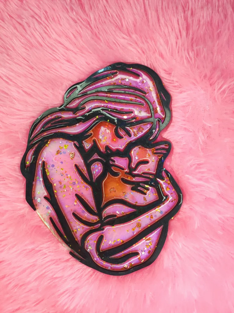 Mother’s Day Love Suncatcher – Pink & Gold Edition Handmade Resin Jewelry by Bling On® (1)