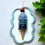 Blue Ice Cream Cone 3D Wall Art Sculpture – Luxe Pop-Art Décor Bling On